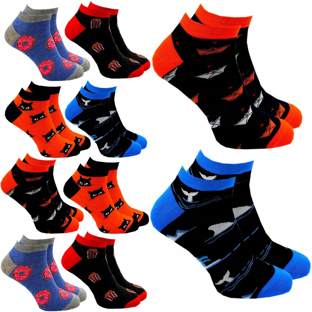 Stopki Męskie Bawełniane Skarpetki Kolorowe Krótkie Skarpety 10 Par 44/46