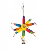 Akcesoria dla ptaków - DUVO+ ZABAWKA DLA PTAKÓW DREWNIANA KOLOROWA KULA 35cm - miniaturka - grafika 1