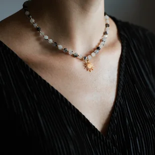Choker kwarc turmalinowy - Naszyjniki - miniaturka - grafika 1