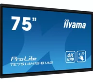 Monitory reklamowe i wyświetlacze - IIYAMA Monitor wielkoformatowy 75 cali TE7514MIS-B1AG INFRARED,50pkt,VA,4K,7H,WiFi,MIC,USB-c - miniaturka - grafika 1