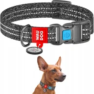 Obroże dla psów - Obroża dla psa WAUDOG Re-cotton z paszportem QR, wykonane z bawełny pochodzącej z recyklingu, plastikowa klamra, szara, rozmiar S, 25-35 cm, 15 mm - miniaturka - grafika 1