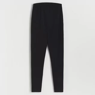 Spodnie damskie - Reserved - Bawełniane legginsy - Czarny - grafika 1