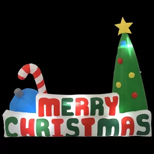 vidaXL Dmuchana choinka i napis Merry Christmas, LED, 240x188 cm vidaXL - Oświetlenie świąteczne - miniaturka - grafika 2