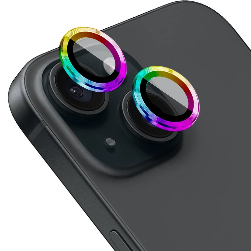 Osłona aparatu, szkło 9H do iPhone 15, 1 zestaw, kameleon