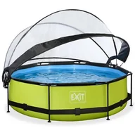 Baseny ogrodowe - Exit Basen Lime okrągły 300 cm składany dach kopuła + pompa filtrująca 30.32.10.40 - miniaturka - grafika 1