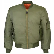 Moda i Uroda OUTLET - Kurtka Bomberka Pilotka Męska Zimowa FOSTEX MA1 FLYERS Flek - Zielona L - miniaturka - grafika 1