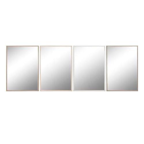Home ESPRIT Lustro ścienne Biały Brązowy Beżowy Szary Szkło Polistyren 63,3 x 2,6 x 89,6 cm (4 sztuki)