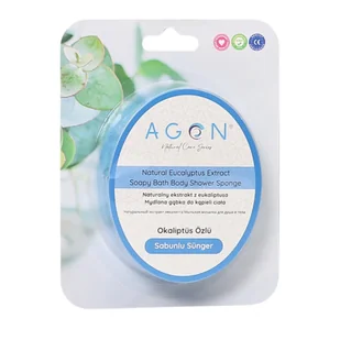 Agon Shower Sponge Eucalyptus 125g gąbka kąpielowa do ciała nasączona mydłem - Kosmetyki do kąpieli - miniaturka - grafika 1