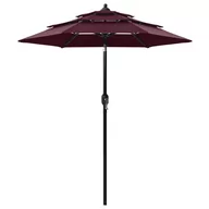 Parasole ogrodowe - vidaXL 3-poziomowy parasol na aluminiowym słupku, bordowy, 2 m vidaXL - miniaturka - grafika 1