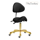 Krzesła i taborety kosmetyczne - Taboret kosmetyczny 1004 Giovanni złoto czarny - miniaturka - grafika 1