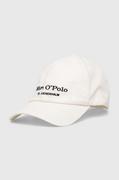 Czapki męskie - Marc O'Polo czapka z daszkiem bawełniana kolor biały z aplikacją - miniaturka - grafika 1