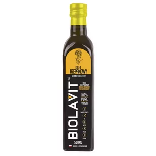 Biolavit Biolavit Olej rzepakowy zimnotłoczony - 500 ml - Olej spożywczy - miniaturka - grafika 1