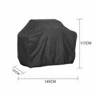 Pokrowce na grilla - Pokrowiec na grilla wykonany jest z tkaniny Oxford 210D z czarno-srebrną powłoką. Wodoodporny, trwały, odporny na rozdarcia i kurz. - miniaturka - grafika 1