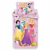 Pościel dla dzieci - Pościel Bawełniana 140x200 Disney Princess Pink Różowe Kwiaty - miniaturka - grafika 1