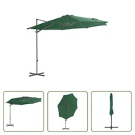 Parasole ogrodowe - The Living Store Parasol wiszący ze stalowym słupkiem - 300 cm - zielony - Parasol Wiszący - miniaturka - grafika 1
