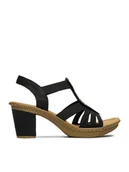 Sandały damskie - Rieker Sandały CEO-66526-00 Czarny - miniaturka - grafika 1