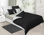 Pościel - Matex Pościel satynowa 140x200 Double Face biała czarna 01+48 KG z jedną poszewką - miniaturka - grafika 1