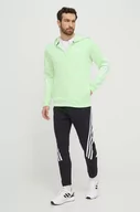 Bluzy męskie - adidas bluza męska kolor zielony z kapturem z nadrukiem - miniaturka - grafika 1