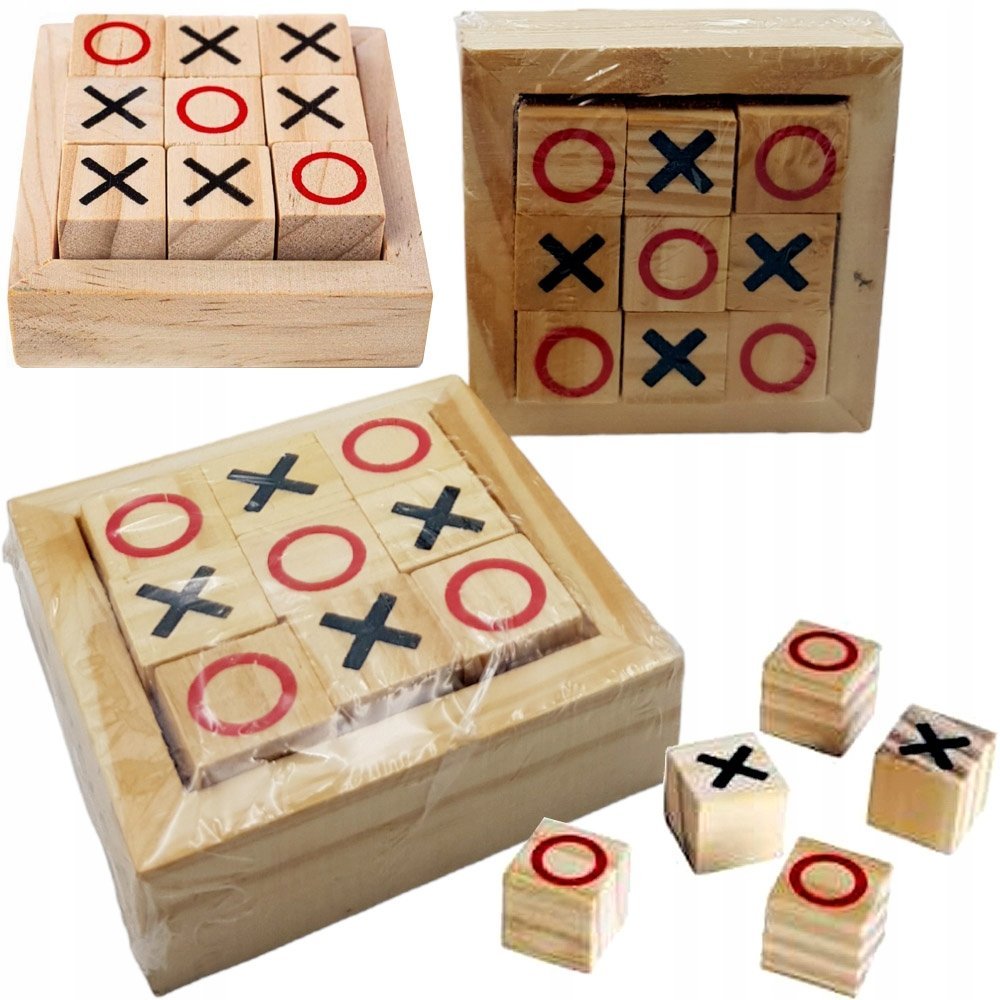 Gra Kółko I Krzyżyk Drewniane Klocki Estetyczne Wykonanie Proste Zasady Gry
