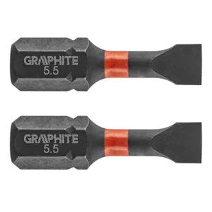 GRAPHITE Bity udarowe SL5,5 x 25 mm 2 szt. - Bity - miniaturka - grafika 1