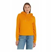 Bluzy damskie - TOMMY HILFIGER BLUZA DAMSKA Z KAPTUREM 1985 RLX MINI CORP POMARAŃCZOWA r.S - miniaturka - grafika 1
