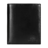 Portfele - Męski portfel ze skóry prosty duży czarny - miniaturka - grafika 1
