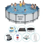 Baseny ogrodowe - Basen Plus Akcesoria - Bestway Steel Pro MAX 488x122 cm Okrągły - miniaturka - grafika 1