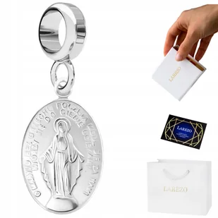 ZAWIESZKA SREBRNA CHARMS 925 Wisząca z Matką Boską Cudowny Medalik Maryja - Wisiorki - miniaturka - grafika 1