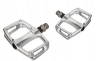Pedały rowerowe - Pedały MTB aluminium WELLGO platforma srebrne para - miniaturka - grafika 1