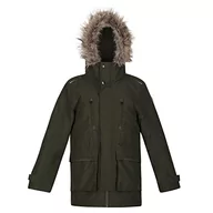 Kurtki i płaszcze dla chłopców - Regatta Unisex dziecięca kurtka Podrick Parka, Ciemne khaki, 5 Lata - miniaturka - grafika 1