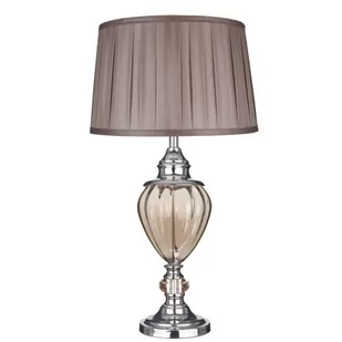 Searchlight Lampa stołowa Greyson z kloszem tekstylnym brązowa - Lampy stojące - miniaturka - grafika 1