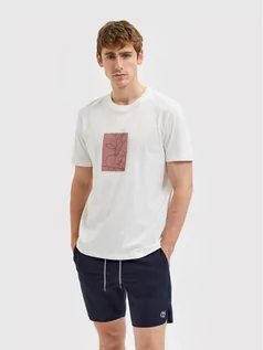 Koszulki męskie - Selected Homme T-Shirt Rob 16084688 Biały Relaxed Fit - grafika 1