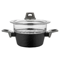 Garnki - Garnek do gotowania na parze aluminiowy Japandi 20 cm z sitem szklanym 1,9 l - miniaturka - grafika 1