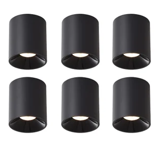 ZMH LED lampa sufitowa 6ER natynkowa 7W spot sufitowy ciepły biały natynkowy reflektor czarny natynkowy reflektor sufitowy okrągły reflektor sufitowy mały do kuchni salonu jadalni - Lampy sufitowe - miniaturka - grafika 1