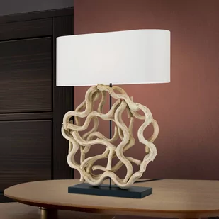 Lampa stołowa Nathan z drewnianą stopą - Lampy stojące - miniaturka - grafika 1
