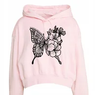 Zestawy upominkowe - RÓŻOWA BLUZA Damska BUTTERFLY AND FLOWERS Motywacyjne Wzory Rozmiar 122 cm - miniaturka - grafika 1