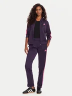Dresy damskie - adidas Dres Essentials 3-Stripes JX0510 Fioletowy Regular Fit - miniaturka - grafika 1