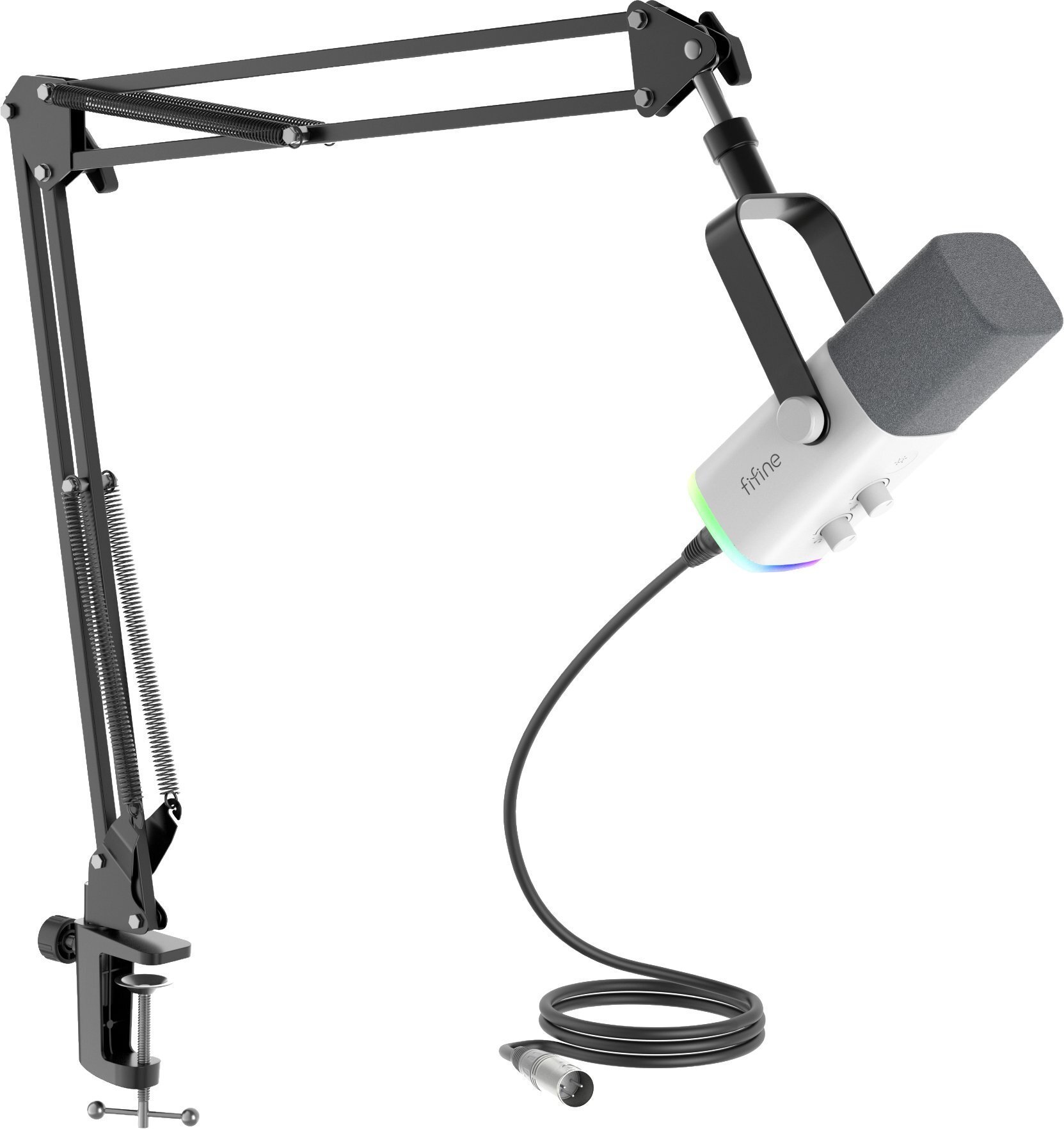 Mikrofon dynamiczny studyjny Fifine AM8TW USB/XLR RGB ze statywem PnP