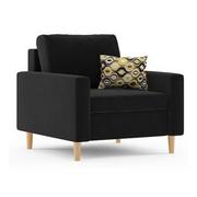 Fotele - Fotel w stylu skandynawskim, Etna, 76x93x70 cm, czarny - miniaturka - grafika 1