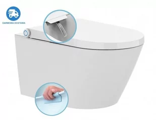 SAPHO - Miska wisząca WC VEEN CLEAN RIMLESS ze zintegrowanym elektronicznym bidetem i deską 37x59,3 cm kolor BIAŁY VE421 - Miski WC - miniaturka - grafika 1