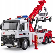 Zabawki zdalnie sterowane - CIĘŻARÓWKA Z dźwigiem METALOWY MODEL SAMOCHODU 1:18 DŹWIĘK ŚWIATŁO - miniaturka - grafika 1