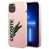 Etui i futerały do telefonów - Lacoste Etui do iPhone 13 6,1" różowy/pink hardcase Silicone Head Crocodile - miniaturka - grafika 1