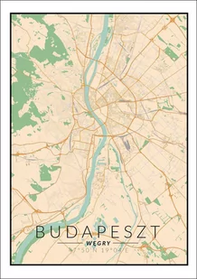 Plakat, Budapeszt mapa kolorowa, 40x50 cm - Plakaty - miniaturka - grafika 1