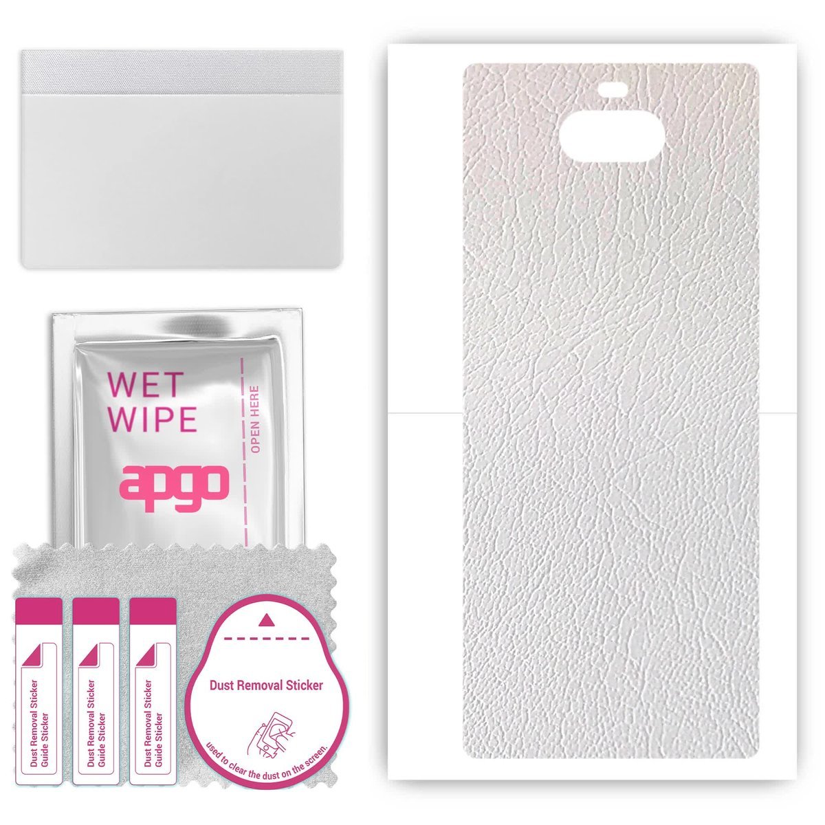 Folia naklejka skórka strukturalna na TYŁ do Sony Xperia 8 - Skóra Biała - apgo SKINS