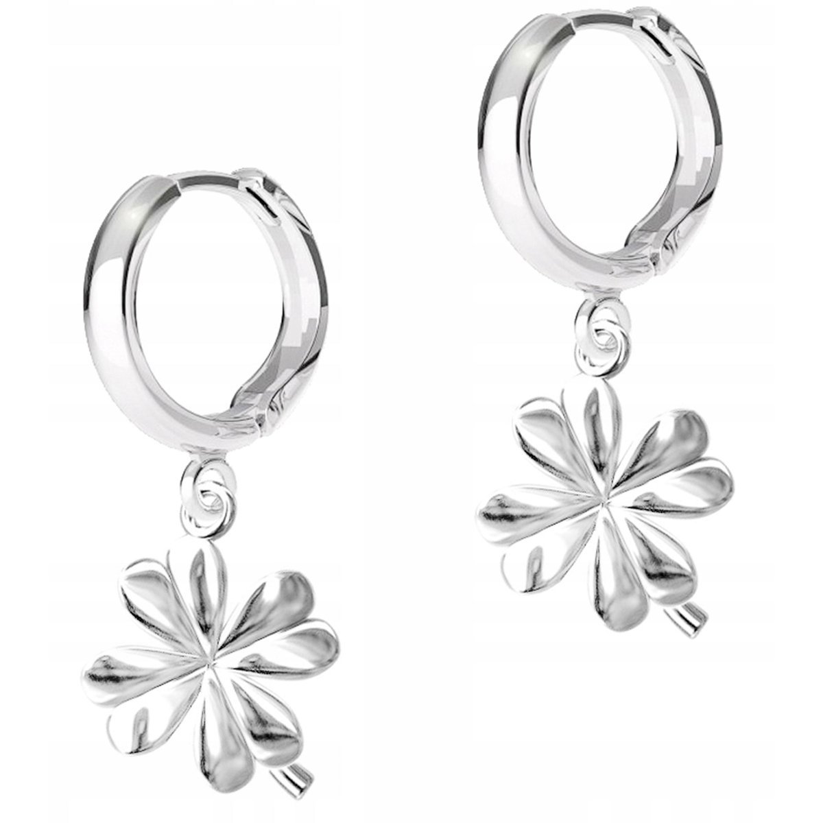 Kolczyki Srebrne Koniczyny Liście Kwiaty Listki z Koniczynki SREBRO 925