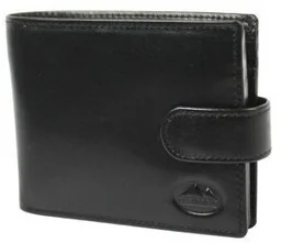 Portfel Męski Skórzany EL FORREST Średni Skóra Bydlęca Poziomy Z Zapięciem Jedno Skrzydełko 850 67 RFID CZARNY 11.5 x 9 x 3 [cm] - Portfele - miniaturka - grafika 1