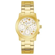 Zegarki damskie - Złoty zegarek damski Guess Fantasia z ozdobioną tarczą GW0559L2 - miniaturka - grafika 1