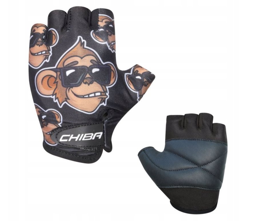 Rękawiczki rowerowe Chiba Cool Kids czarne małpa rozm. L