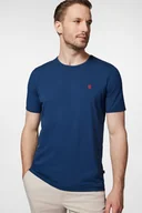 Koszulki męskie - T-shirt Szafirowy z Haftem Bawełniany PM5 - miniaturka - grafika 1