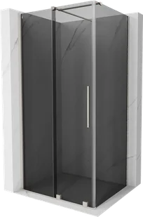 Mexen Velar kabina prysznicowa rozsuwana 100x80 cm, grafit, nikiel szczotkowany - 871-100-080-41-97 - Kabiny prysznicowe - miniaturka - grafika 1